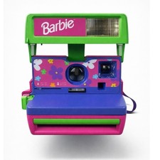 Vintage 1999 Barbie Polaroid 600 Instant Film Camera Pink Green Strap