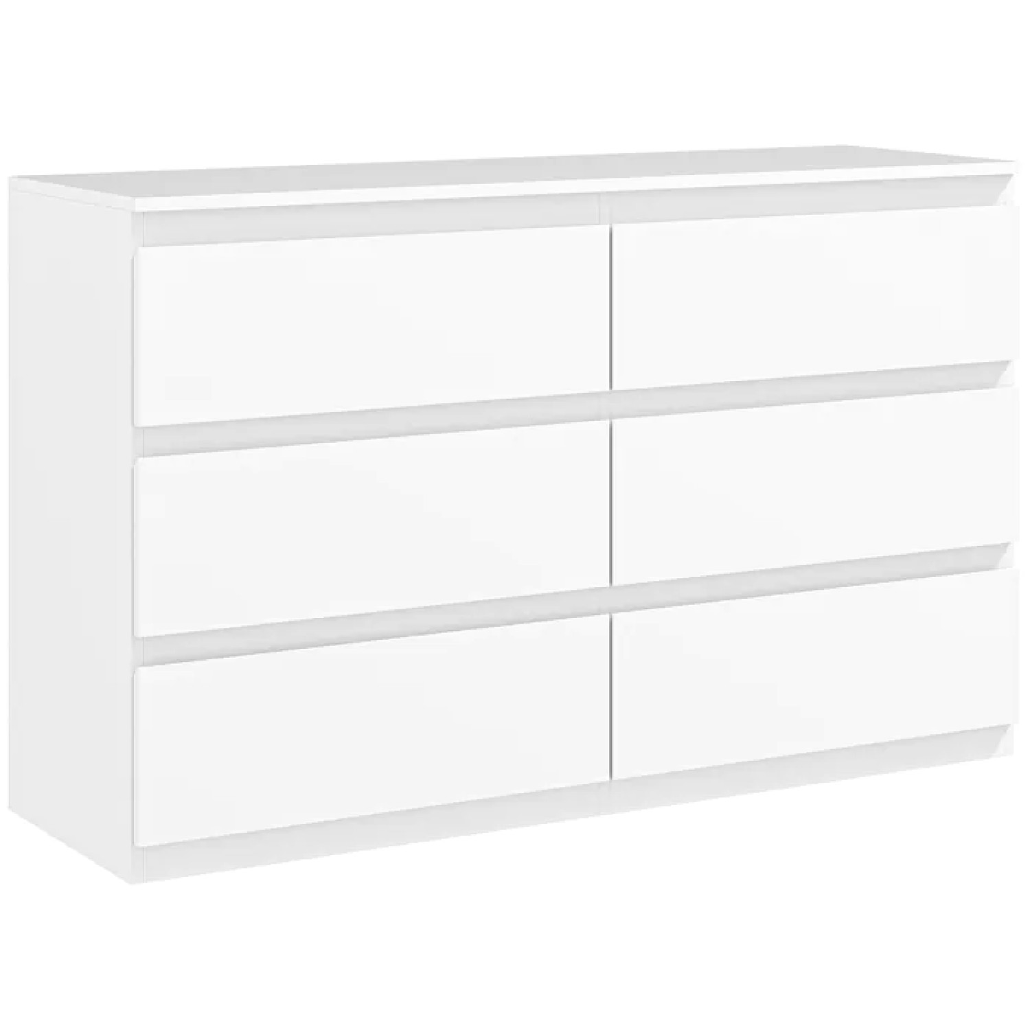 Commode meuble rangement blanc 6 tiroirs moderne 120x39x75cm HOMCOM