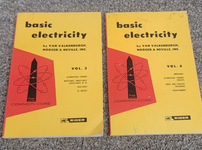 1954 Basic Electricity Volume 3 & 4 By Van Valkenburgh Nooger & Neville Rider 