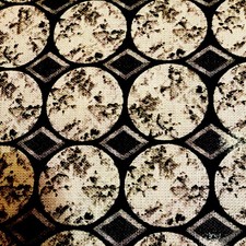 Black White Gray Geometric Circles Print Fabric Yardage huge 6 yards L x 88 W