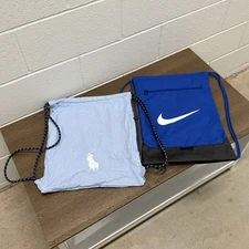 Lot of 2 Nike & Polo Drawstring Gym Bags Lot – Blue & Light Blue