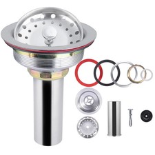 UNI-DRAIN Kitchen Sink Drain Stainless Steel Replacement Kits for Opening 3-1...