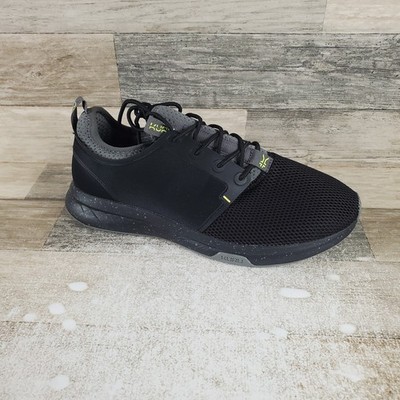 KURU Atom Mens Shoes Sz 10.5 M Running Jet Black Citron Mesh Lace Up Sneakers