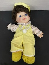 Vintage Baby Doll Blue Eyes Vinyl Face Soft Body Yellow Outfit 18