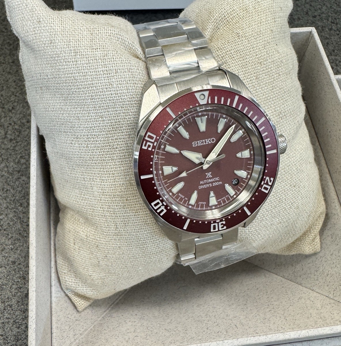 Seiko Prospex Sea Samurai Diver Red Dial Stainless Steel Watch