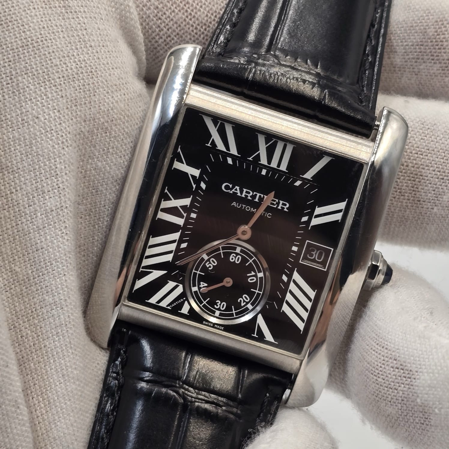 Leather Strap Tank Mc Watch Cartier Tank MC W5330003 Belt Not