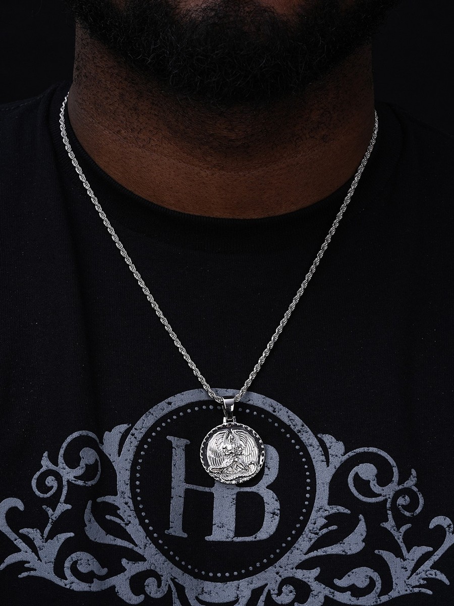 Real 925 Silver Gold Euphanasia Tupac 2Pac Pendant Medallion