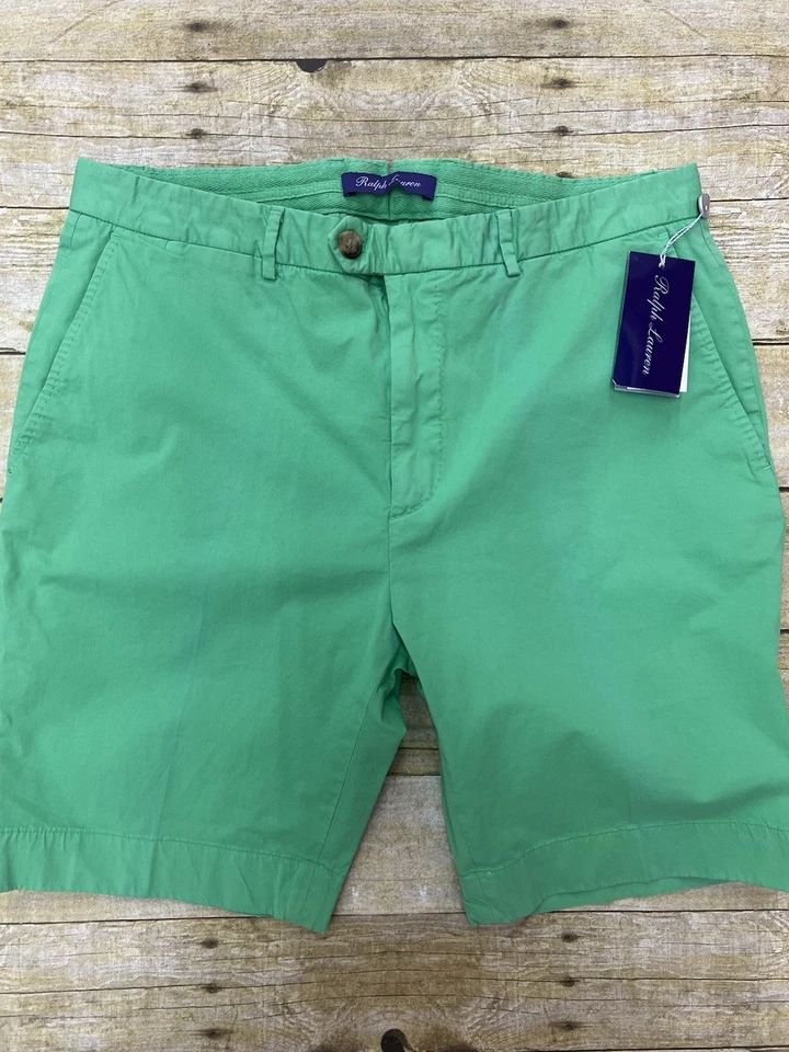 $395 Mens Ralph Lauren Purple Label "Eaton" Bermuda Shorts Spearmint Green US 36