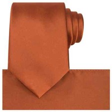 Satin Tie Set for Men Solid Color Necktie Pocket Square Formal Accessories