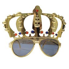 Metallic Gold Stylish Design Sunglasses Fun Summer Festival Party Shades - Queen