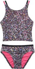 Nike 277432 Girl's Pixel Party Spiderback Bikini Set Black LG 14-16 Big Kid 