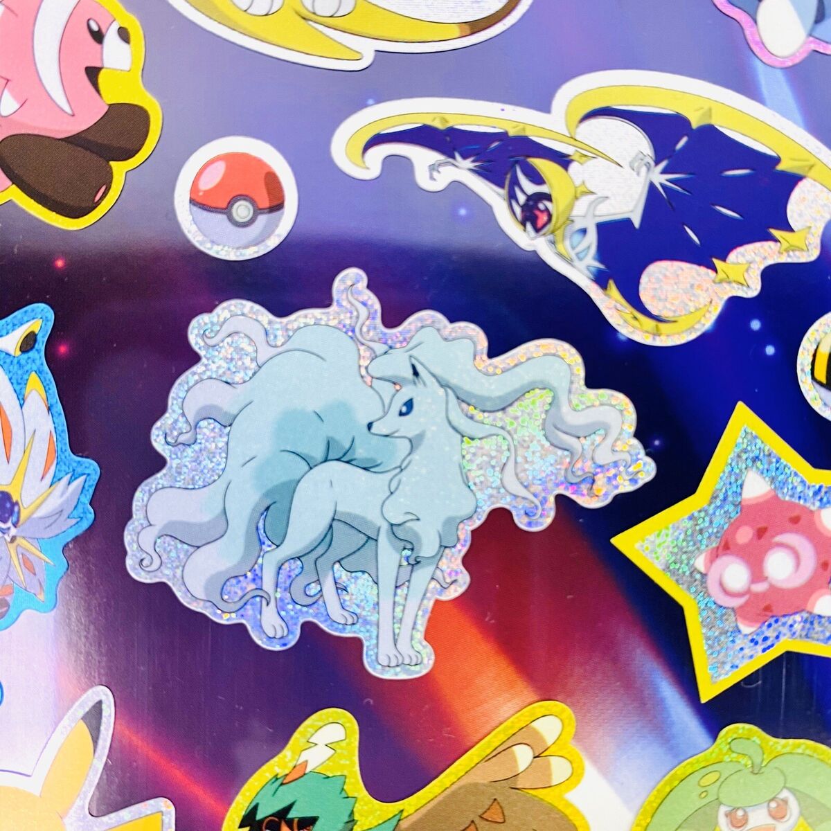 Lunala and Solgaleo Holographic Stickers Normal & Shiny 