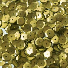 10mm Cup Sequins Mustard Matte Metallic Made in USA