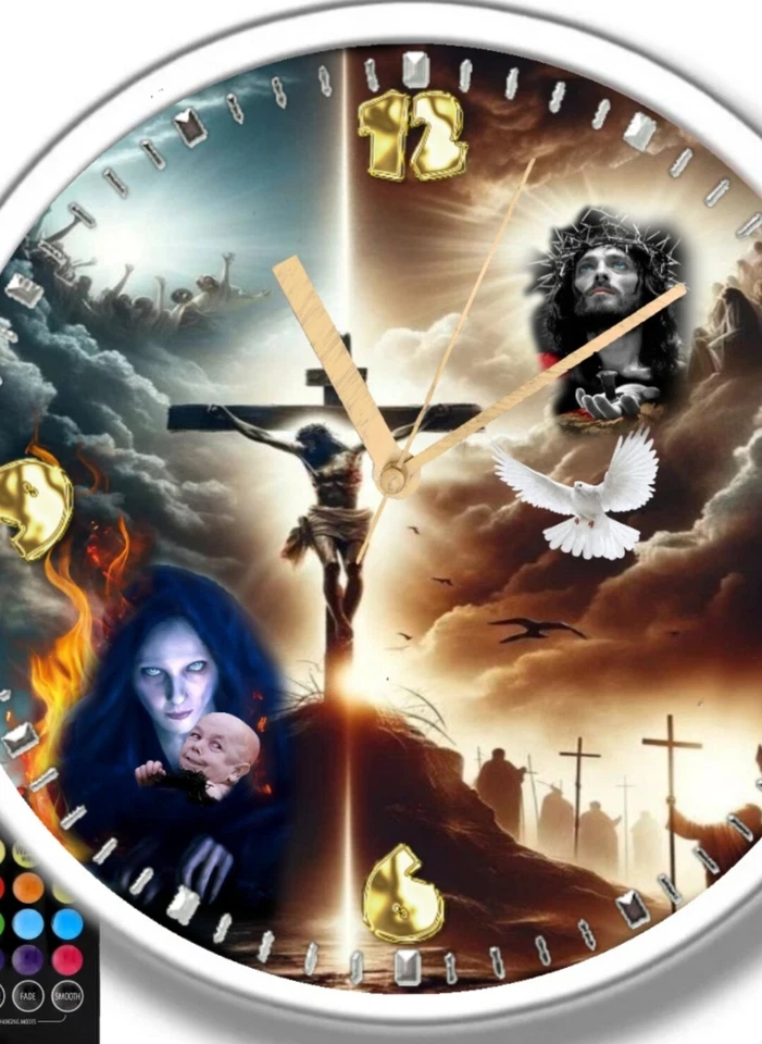 Jesus Christ Clock With Led Lights - Image 3 of 3