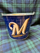 Boelter Brands MLB Milwaukee Brewers Metal 5 Quart Bucket