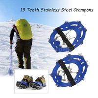 19 Teeth Stainless Steel Crampons Nylon Strap Cover Outdoor Device Hiking C2h1 19 Teeth Stainless Steel Crampons Nylon Strap Cover Outdoor Device Hiking C2h1