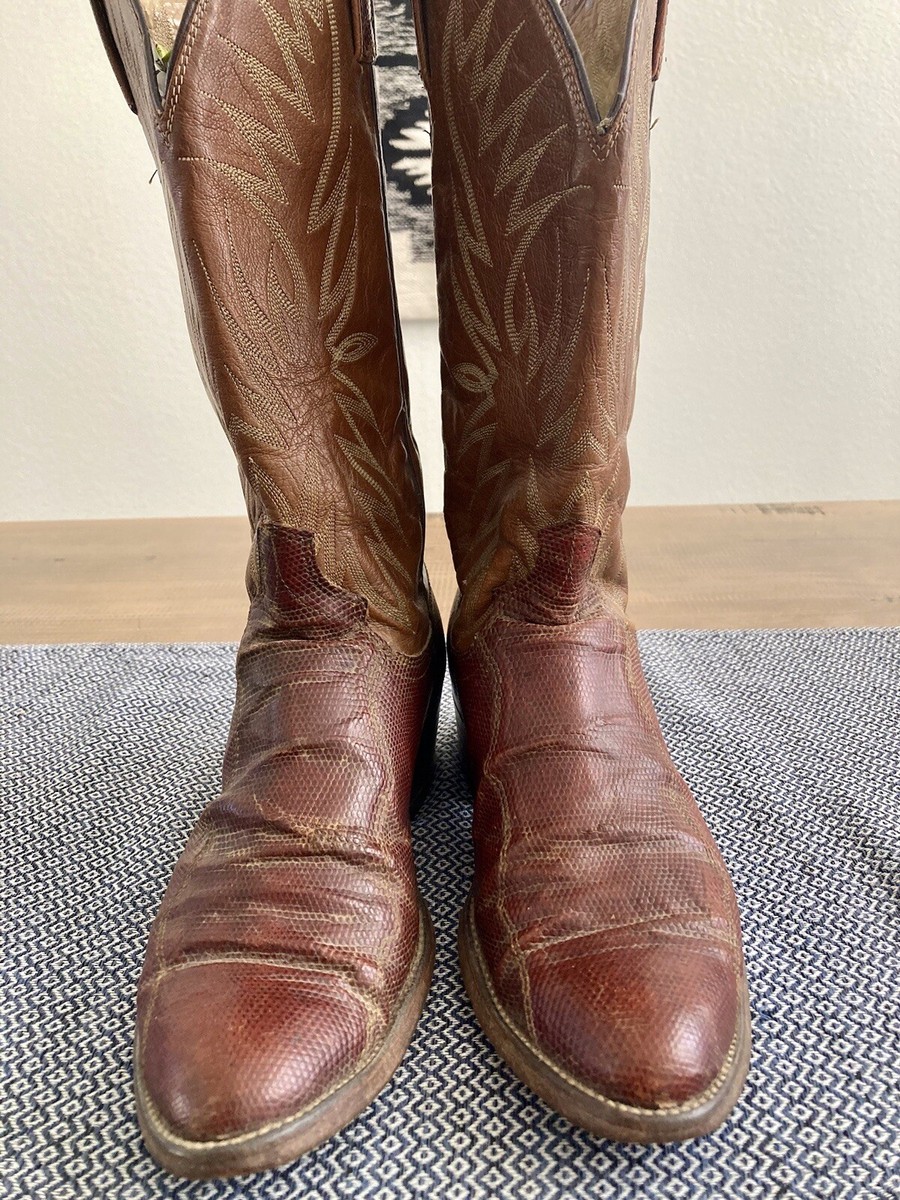 Dan Post Men’s Vintage(1988)Cherry Brown Leather Western Cowboy Boots Size 10 IMG-2308.heic?v=1733430225&  main image 4