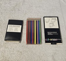   NOS Sealed 12 Col-erase Faber-Castell Erasable Color Pencils 1200-12 Easel Box