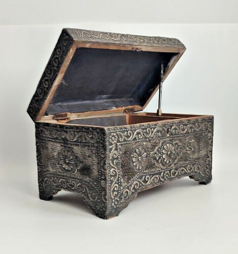 Antique Silver Panelled Casket , Early 19th Century , Jewelery Box ,