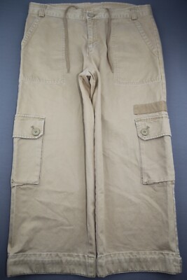 Vintage 2003 Women's Gap Cargo Pants Crop Mid Rise Adjustable Cuff Sz 10 (32x23)
