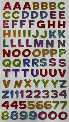 FUN HOUSE COLORFUL Prismatic Alphabet Stickers(89pc)Sticko  Letters Memories 