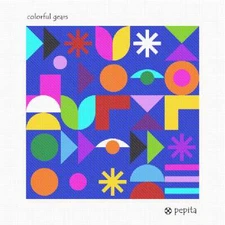 Colorful Gears Needlepoint Kit or Canvas