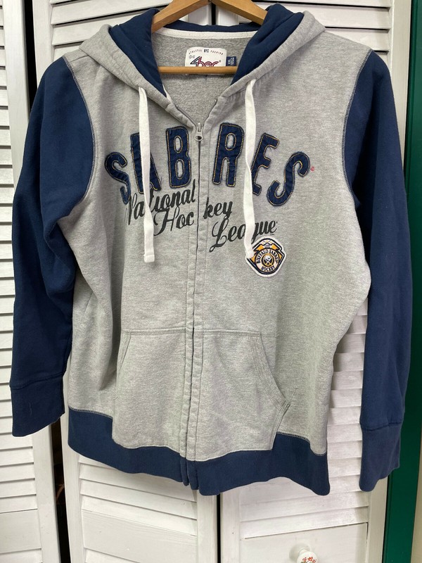 NHL SABRES grey sweatshirt,Carl Banks G-III,  sz XXL hooded zip up