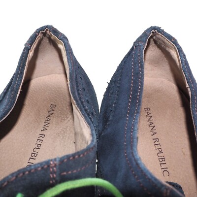 Banana Republic Taylor Wingtip Suede Oxfords Navy / Lime  display picture 3
