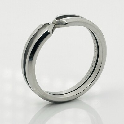 Size 11 Tiffany Zellige Ring by Paloma Picasso in Steel for Men