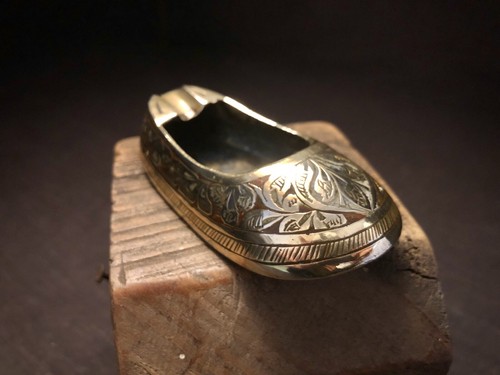 Small Indian Brass Slipper Ashtray