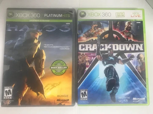 XBOX 360 HALO 3 & CRACKDOWN LOT OF 2 GAMES
