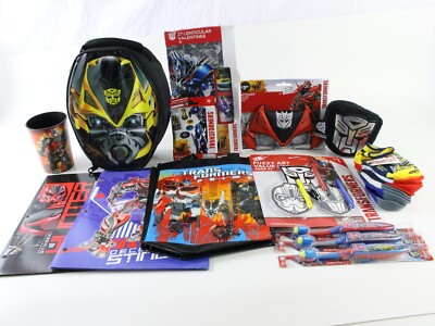 Lot of Misc Transformer Accessories Mask, Socks, Folders, Toothbrushes Backpack