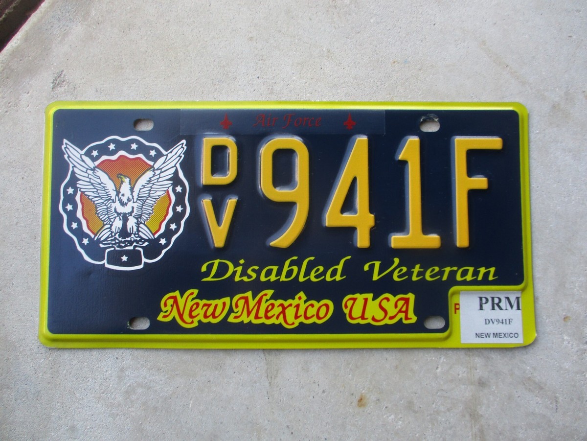 New Mexico USA Air Force Disabled Veteran license plate # 941 F | eBay