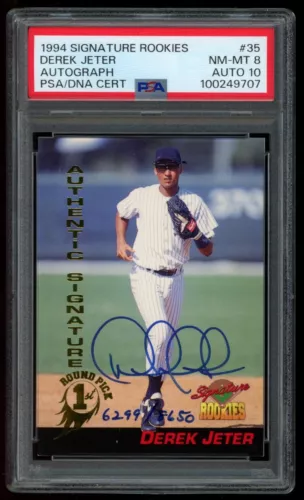 1994 Signature Rookies - #35 Derek Jeter 6299/8650 (AU) PSA 8 AUTO 10