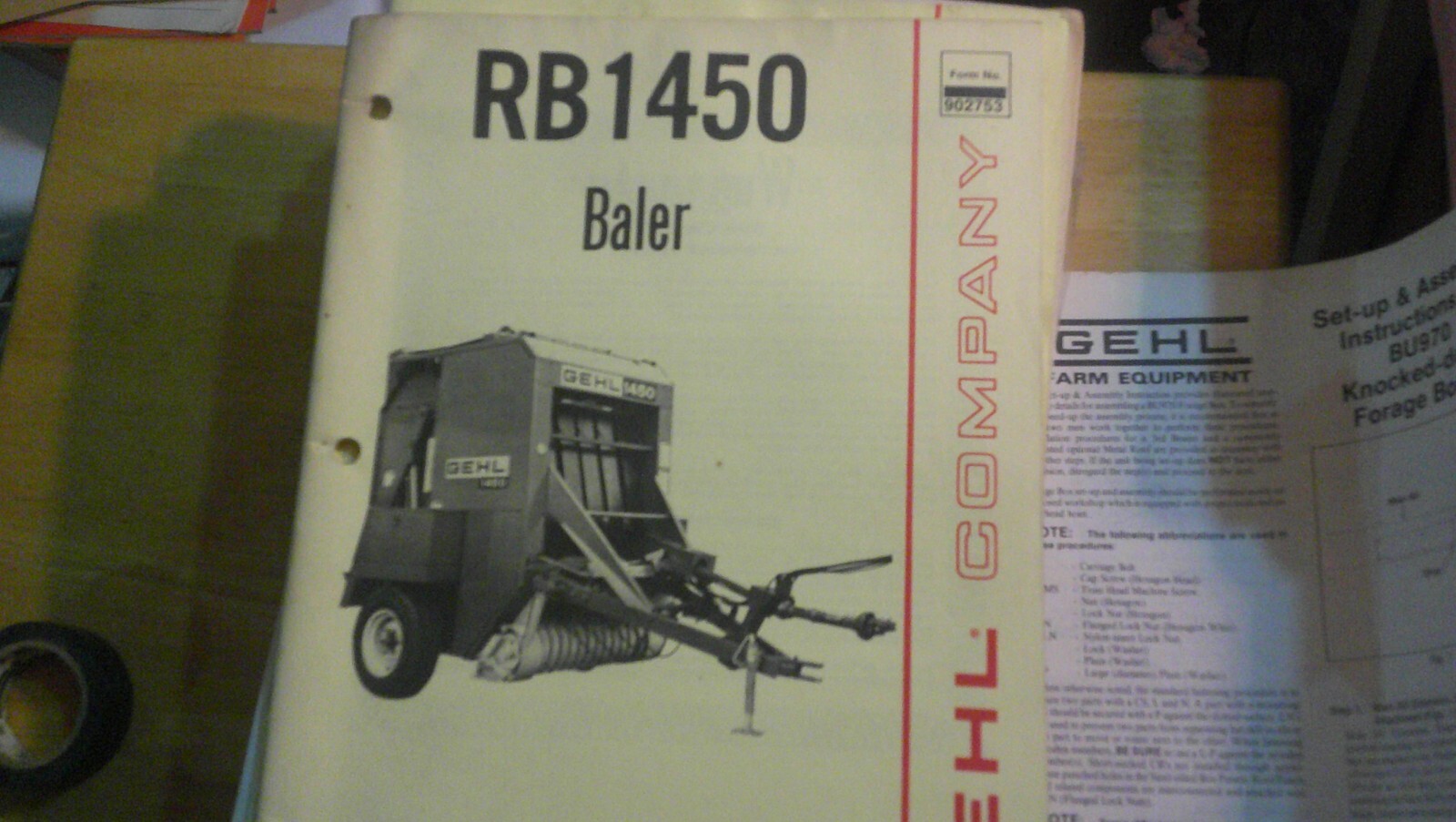 RB 1450 Baler Operator's Manual Gehl No. 902753 eBay
