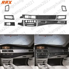 17Pcs Real Carbon Fiber Interior Dashboard Cover Trim For BMW 5 Series E60 04-10