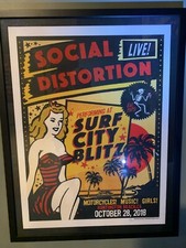 social distortion framed limited edition 16/150 surf city blitz poster framed