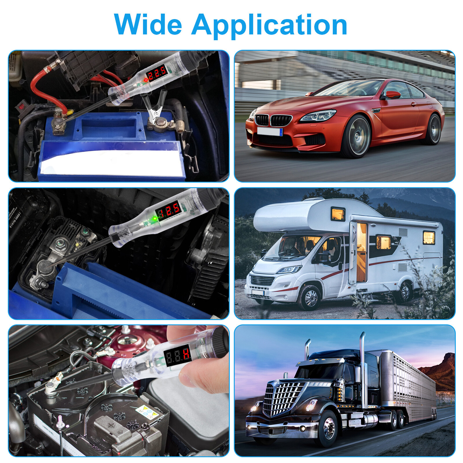 DC 3-120V Digital Electric Voltage Circuit Tester Automotive Test Light Display