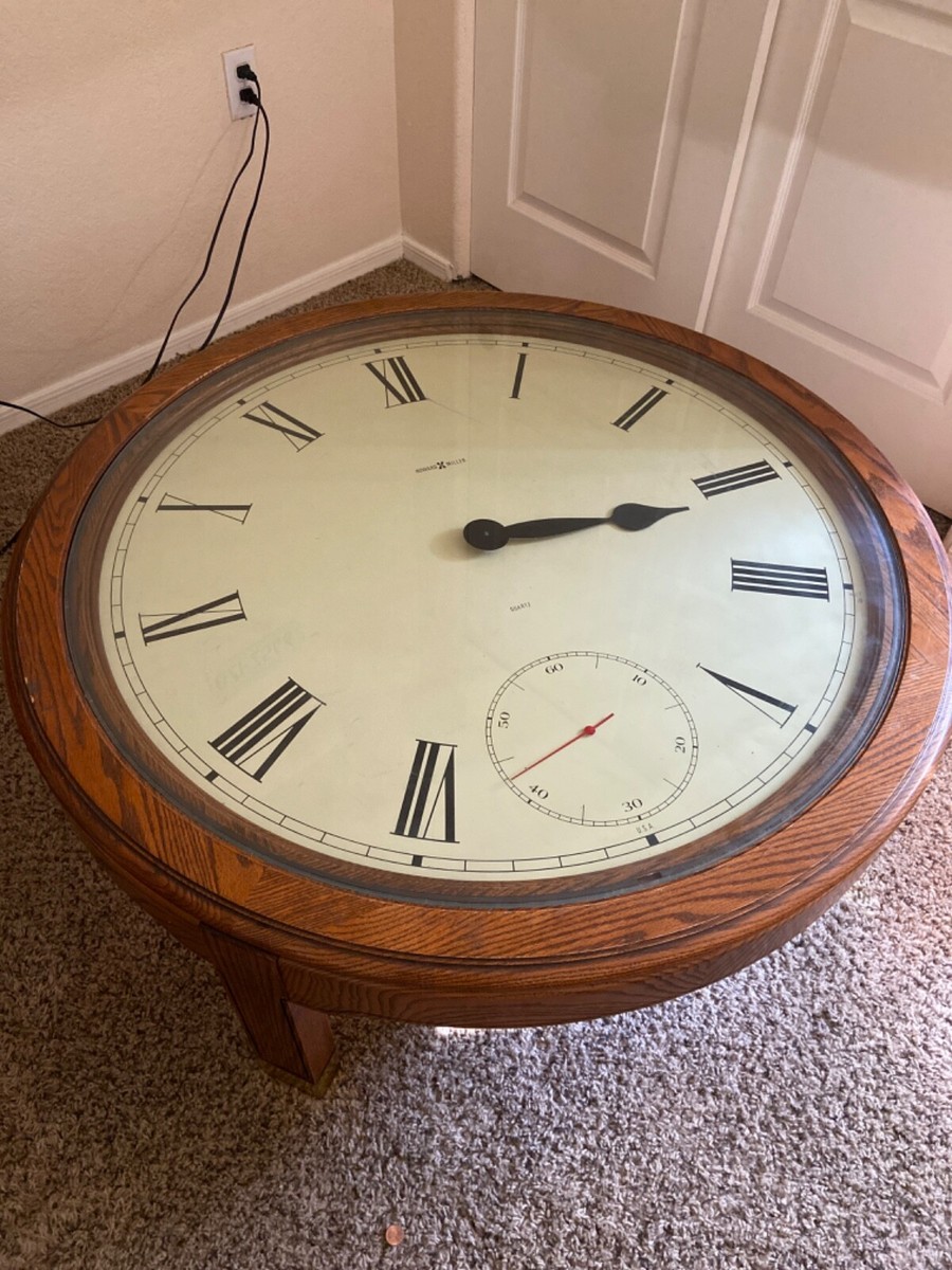 Howard Miller Coffee Table Clock Excellent Oak Frame 42X16 No Pet