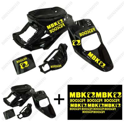 CARENE NERO LUCIDO ADESIVI GIALLO MBK 50 BOOSTER 1994-2014