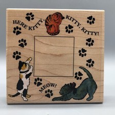Kitty Frame Cat Mounted Wooden Rubber Stamp A1879G By Rubber Stampede
