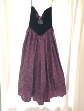 Vintage Gunne Sax McClintock 80's Prom dress floral wine strapless RARE size 9