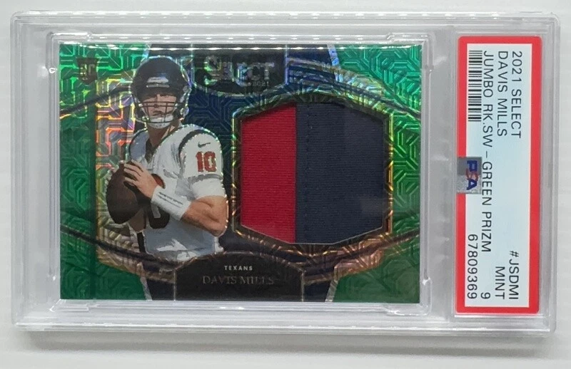 Davis Mills Panini Select Jumbo Rookie Swatch #JSDMI Green Prizm