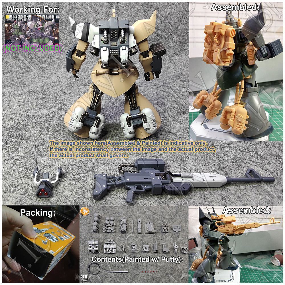 レイスケ　ガンダムヘッド　G 40 for HG 1/144 Gelgoog Cannon Beam Sniper Rifle Fuel Tank Backpack