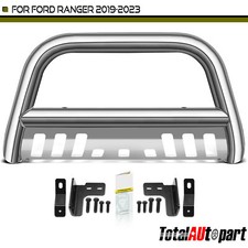 New 3 Ss Oval Bull Bar Bumper Grille Guard W Skid Plate For Ford Ranger Front