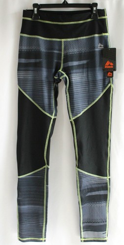RBX Womens Size S Black/Gray/Green Active Performance Leggings - 第 1/5 張圖片