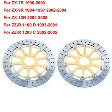 2 Front Brake Discs For Kawasaki ZZR 1200 2002-2005 ZXR750R 92-98 ZX7RR NINJA750