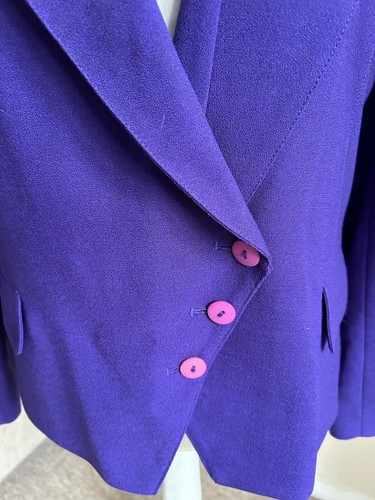 Vintage Jacques Vert Purple Two Piece Womens Suit Skirt 14 & Jacket 16 Wedding - Picture 14 of 17