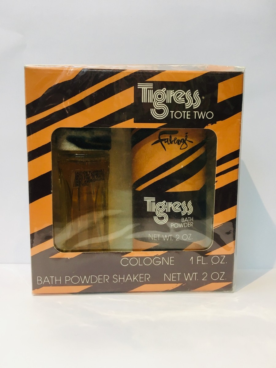 Faberge Tigress 2PC Set oz Cologne Bath Powder Shaker
