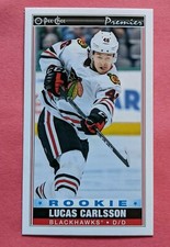 2020-21 O-PEE-CHEE TALL BOYS ROOKIE INSERTS SP-LUCAS CARLSSON-CHICAGO BLACKHAWKS